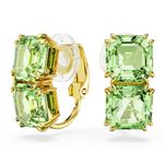 Pendientes-de-clip-Millenia-Talla-cuadrada-Verdes-Baño-tono-oro