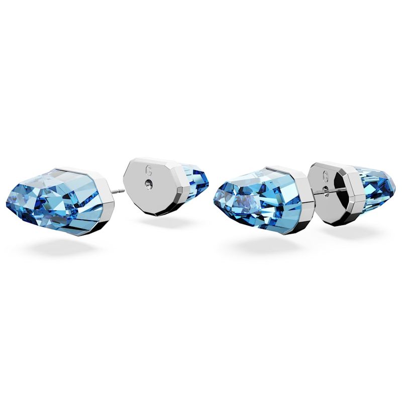 Pendientes-de-boton-Lucent-Azules-Baño-de-rodio