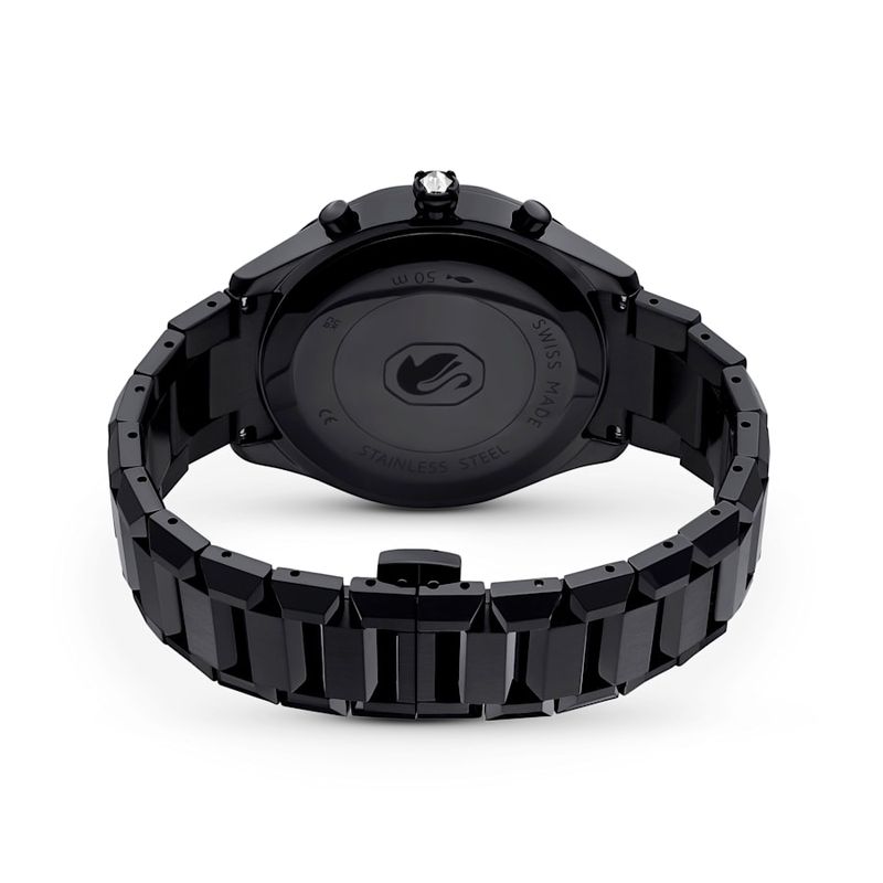 Reloj-Fabricado-en-Suiza-Brazalete-de-metal-Negro-Acabado-negro