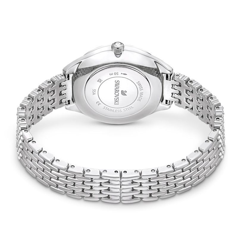Reloj-Attract-Fabricado-en-Suiza-Recubierto-en-pave-Brazalete-de-metal-Tono-plateado-Acero-inoxidable