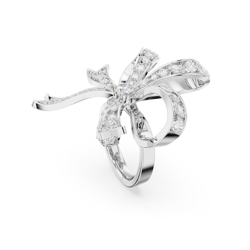 Anillo-de-coctel-Volta-Lazo-Grande-Blanco-Baño-de-rodio