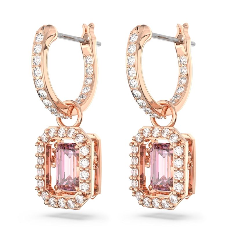 Pendientes-Millenia-Talla-octogonal-Rosas-Baño-tono-oro-rosa