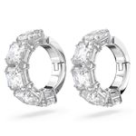 Pendientes-de-clip-Millenia-Talla-cuadrada-Blancos-Baño-de-rodio
