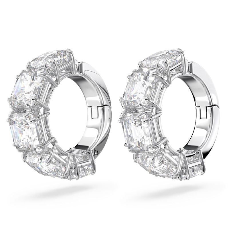 Pendientes-de-clip-Millenia-Talla-cuadrada-Blancos-Baño-de-rodio
