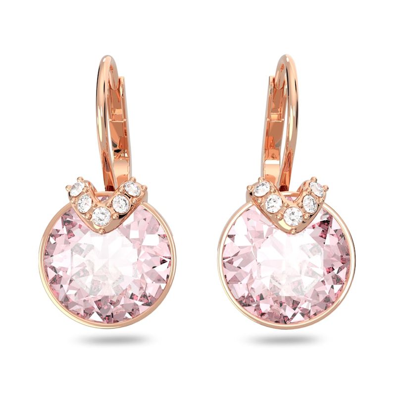 Pendientes-Bella-V-Talla-redonda-Rosas-Baño-tono-oro-rosa