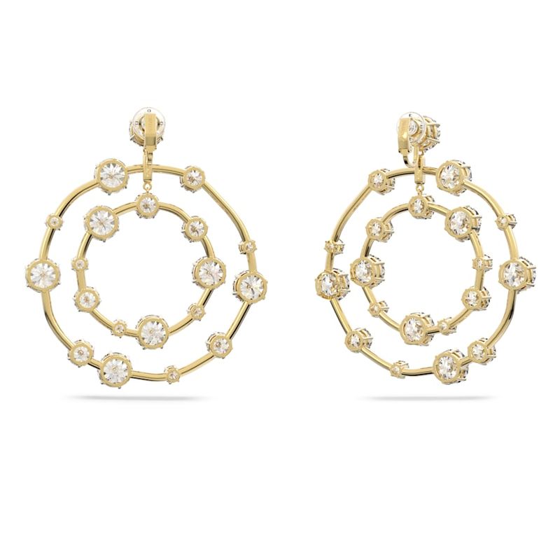 Pendientes-de-clip-Constella-Talla-redonda-Blancos-Baño-tono-oro