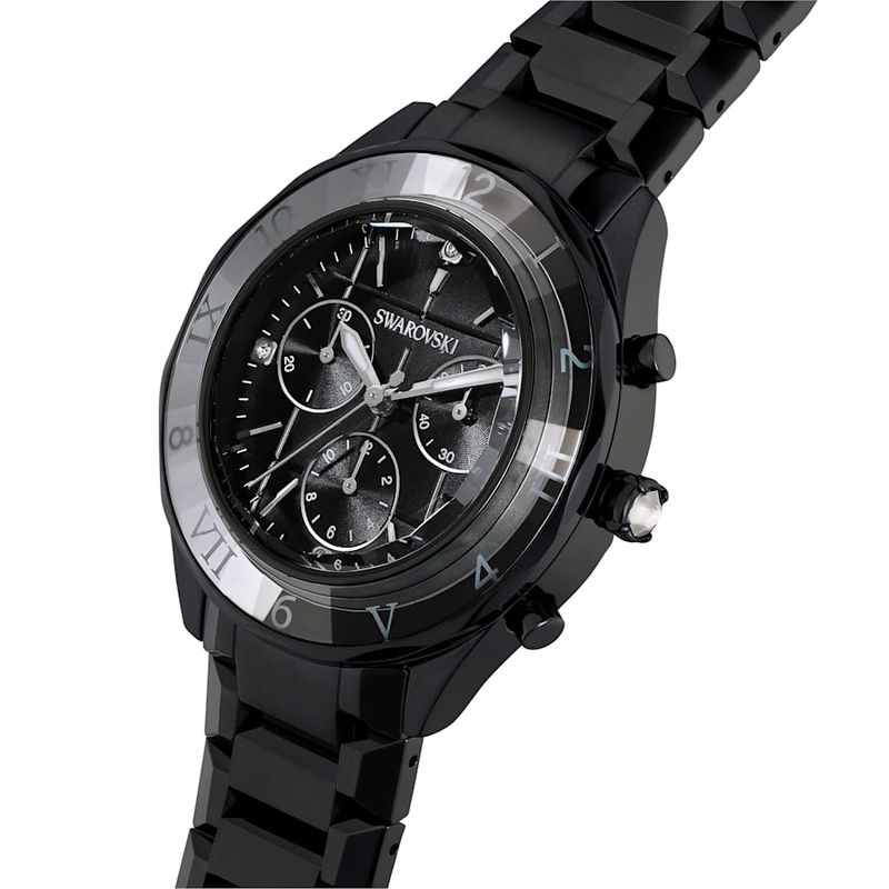 Reloj-Fabricado-en-Suiza-Brazalete-de-metal-Negro-Acabado-negro