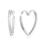 Pendientes-de-aro-Matrix-Corazon-Grandes-Blancos-Baño-de-rodio