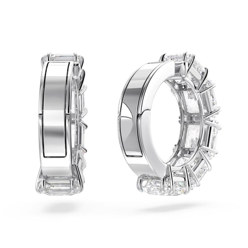 Pendientes-de-clip-Millenia-Talla-cuadrada-Blancos-Baño-de-rodio