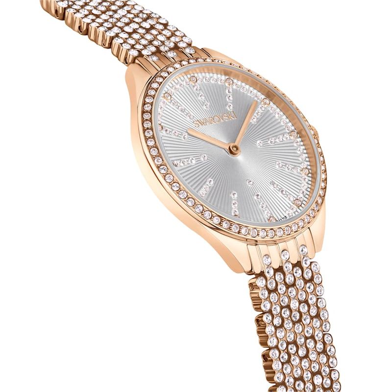 Reloj-Attract-Fabricado-en-Suiza-Recubierto-en-pave-Brazalete-de-metal-Tono-oro-rosa-Acabado-tono-oro-rosa