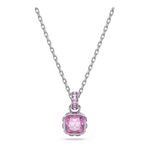 Colgante-Birthstone-Talla-cuadrada-Febrero-Rosa-Baño-de-rodio
