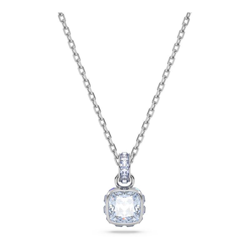 Colgante-Birthstone-Talla-cuadrada-Marzo-Azul-Baño-de-rodio