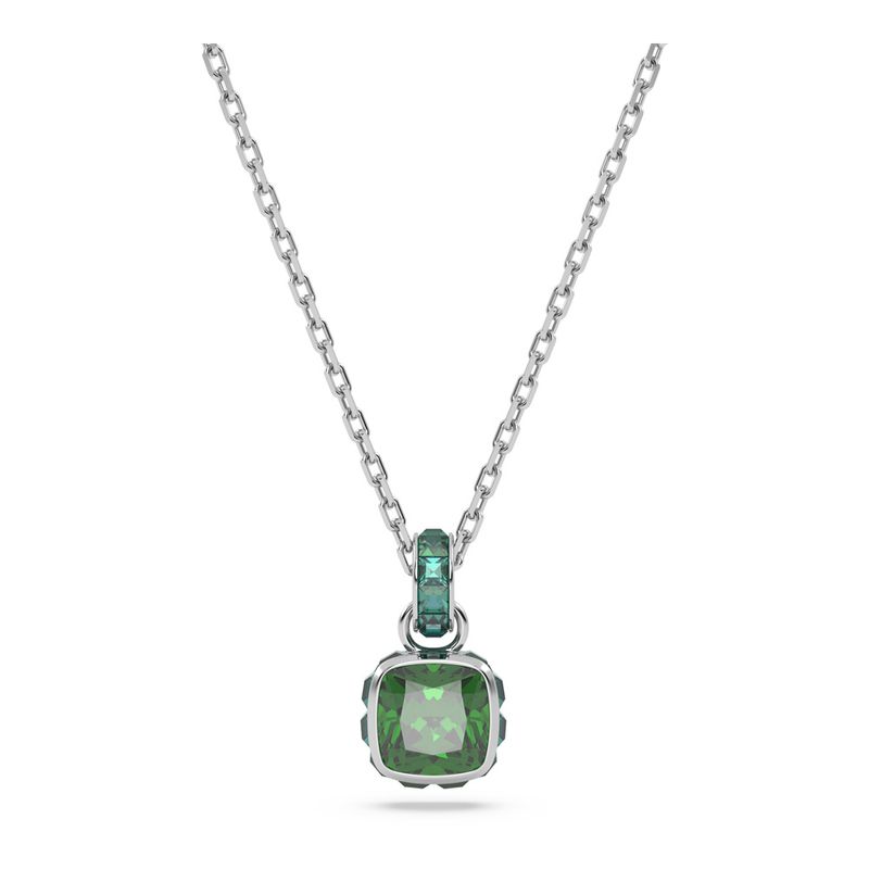 Colgante-Birthstone-Talla-cuadrada-Mayo-Verde-Baño-de-rodio
