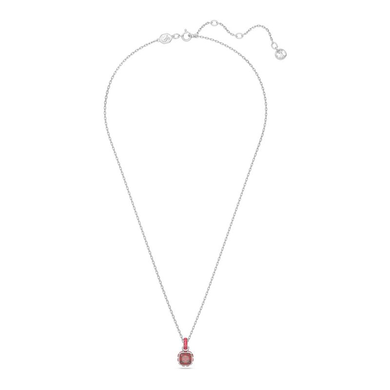 Colgante-Birthstone-Talla-cuadrada-Enero-Rojo-Baño-de-rodio