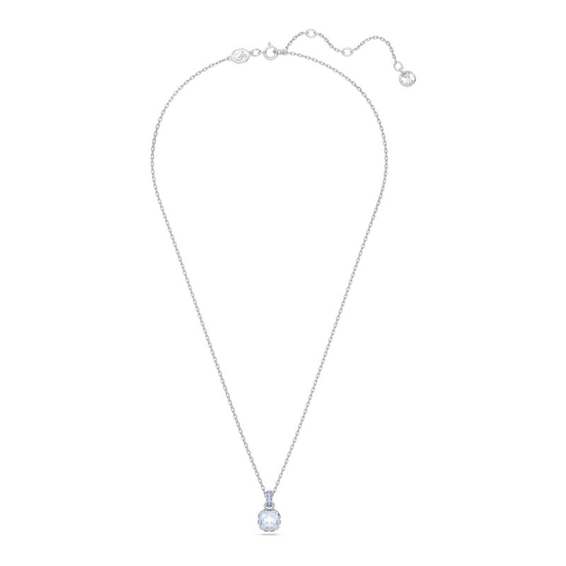 Colgante-Birthstone-Talla-cuadrada-Marzo-Azul-Baño-de-rodio