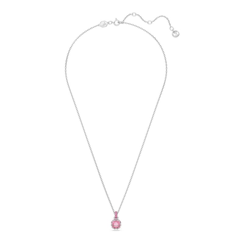 Colgante-Birthstone-Talla-cuadrada-Octubre-Rosa-Baño-de-rodio