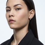 Pendientes-de-aro-Ortyx-Talla-triangular-Pequeños-Blancos-Baño-de-rodio
