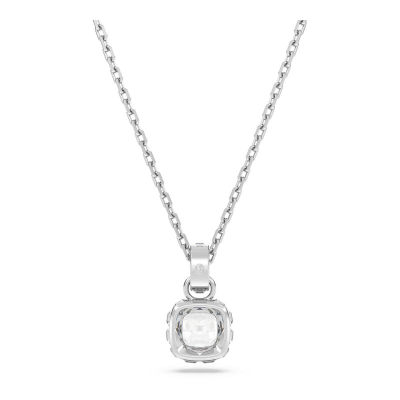Colgante-Birthstone-Talla-cuadrada-Abril-Blanco-Baño-de-rodio