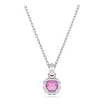 Colgante-Birthstone-Talla-cuadrada-Febrero-Rosa-Baño-de-rodio