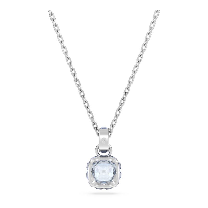 Colgante-Birthstone-Talla-cuadrada-Marzo-Azul-Baño-de-rodio