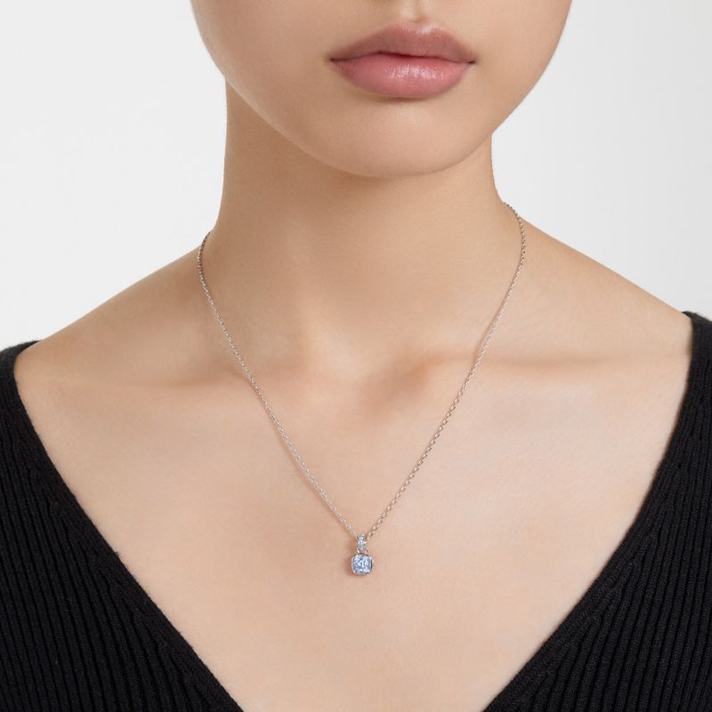 Colgante-Birthstone-Talla-cuadrada-Marzo-Azul-Baño-de-rodio