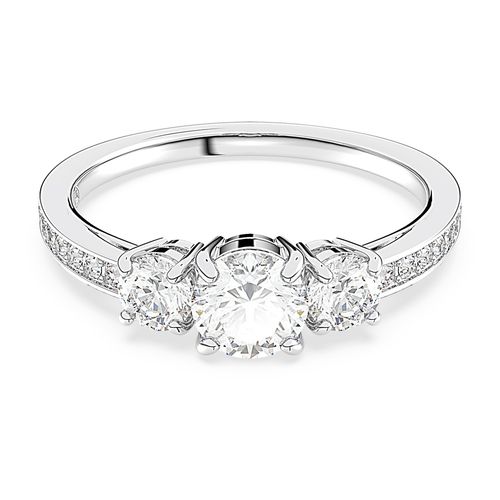 Anillo Attract Trilogy, Talla redonda, Blanco, Baño de rodio