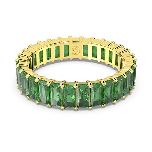 Anillo Matrix, Talla baguette, Verde, Baño tono oro