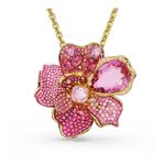 Colgante-y-broche-Florere-Pave-Flor-Rosas-Baño-tono-oro