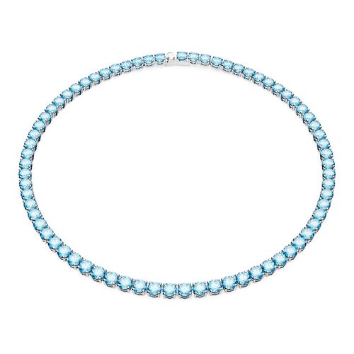 Collar Matrix Tennis, Talla redonda, Medio, Azul, Baño de rodio
