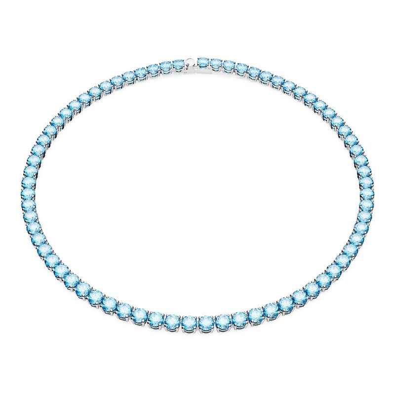 Collar-Matrix-Tennis-Talla-redonda-Medio-Azul-Baño-de-rodio