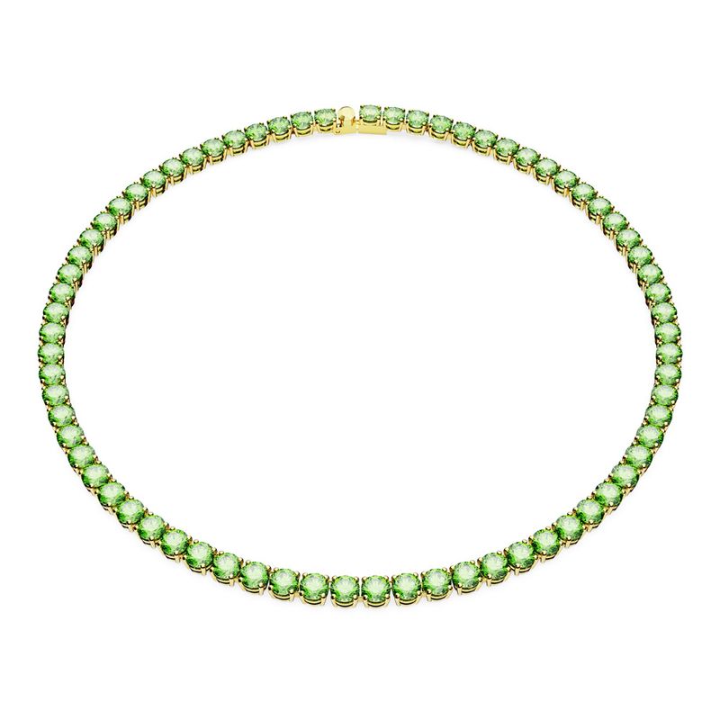 Collar-Matrix-Tennis-Talla-redonda-Medio-Verde-Baño-tono-oro