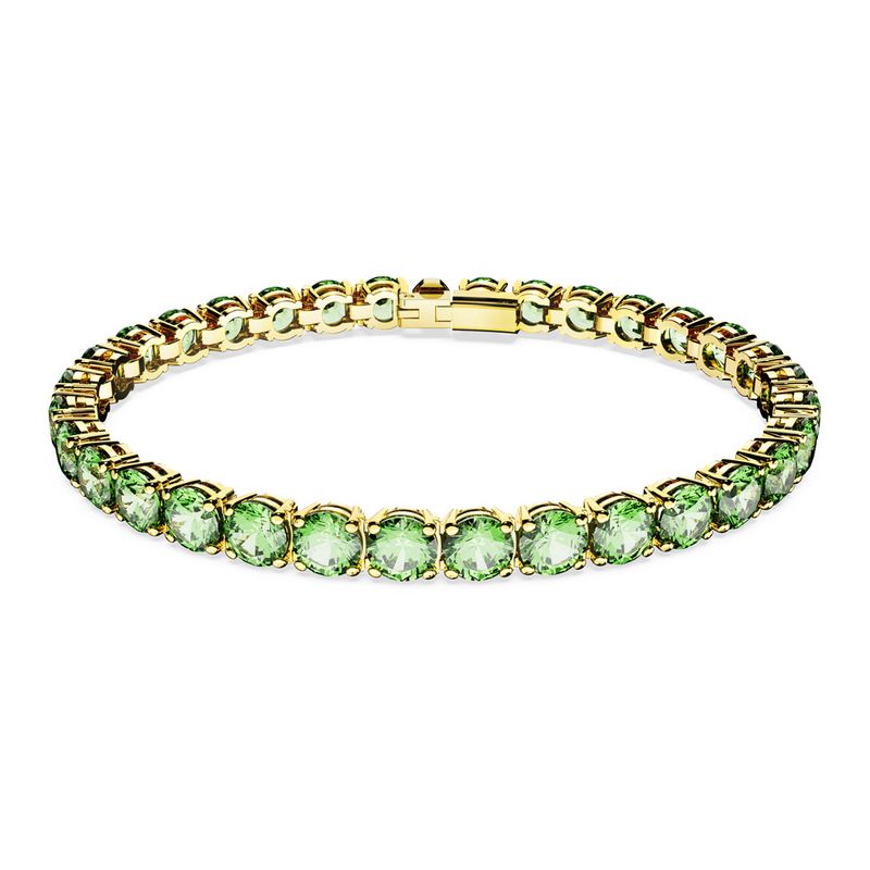 Pulsera-Matrix-Tennis-Talla-redonda-Mediana-Verde-Baño-tono-oro