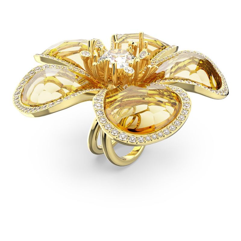 Anillo-de-coctel-Florere-Flor-Amarillo-Baño-tono-oro