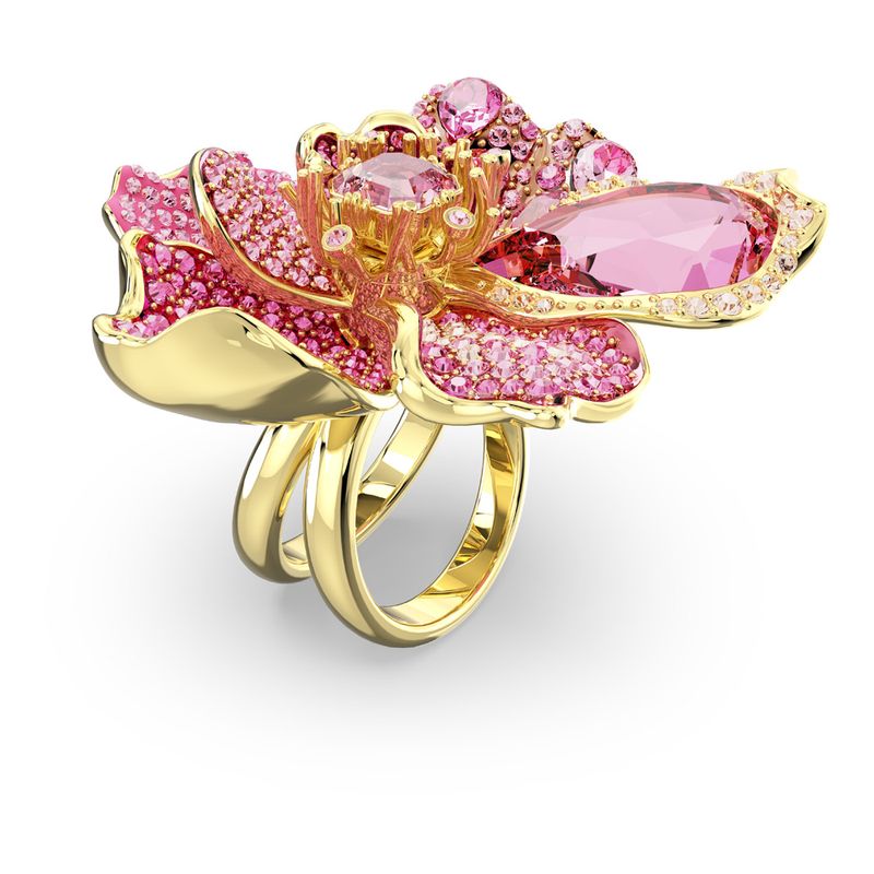 Anillo-de-coctel-Florere-Pave-Flor-Rosa-Baño-tono-oro