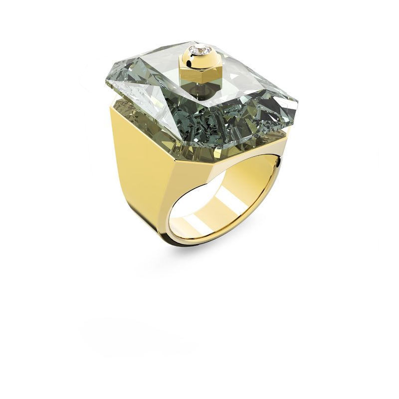 Anillo-de-coctel-Numina-Talla-octogonal-Gris-Baño-tono-oro