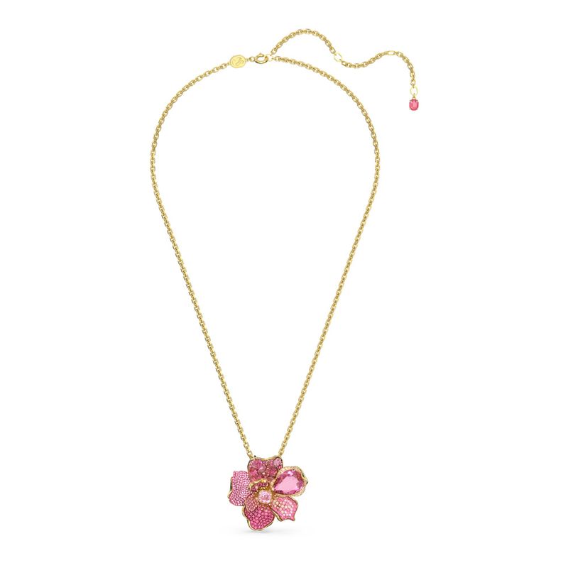Colgante-y-broche-Florere-Pave-Flor-Rosas-Baño-tono-oro