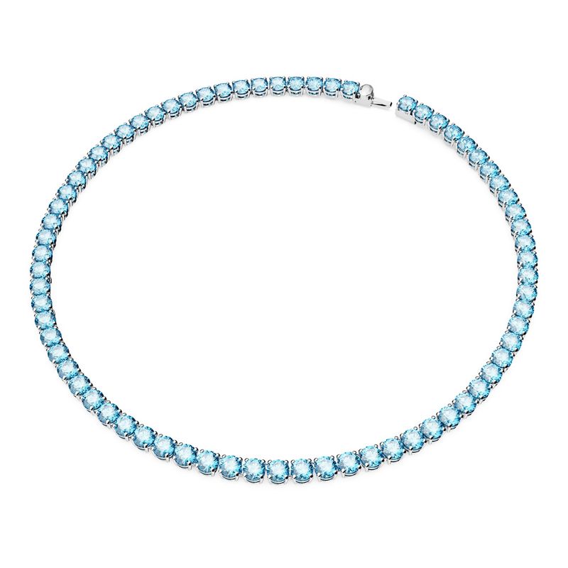 Collar-Matrix-Tennis-Talla-redonda-Medio-Azul-Baño-de-rodio