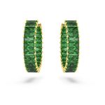 Pendientes-de-aro-Matrix-Talla-baguette-Verdes-Baño-tono-oro