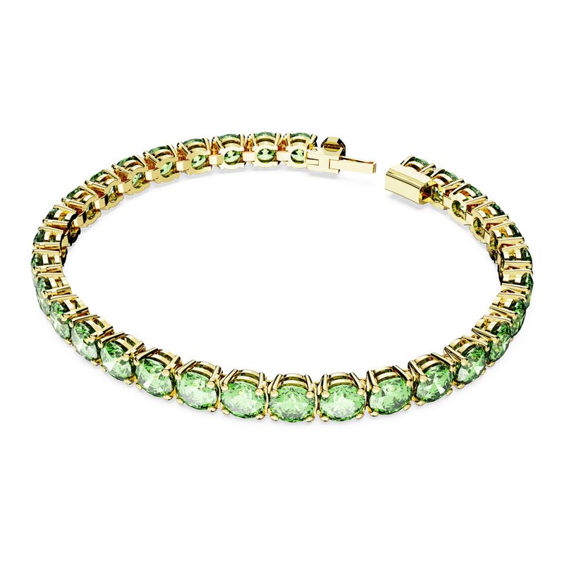 Pulsera-Matrix-Tennis-Talla-redonda-Mediana-Verde-Baño-tono-oro