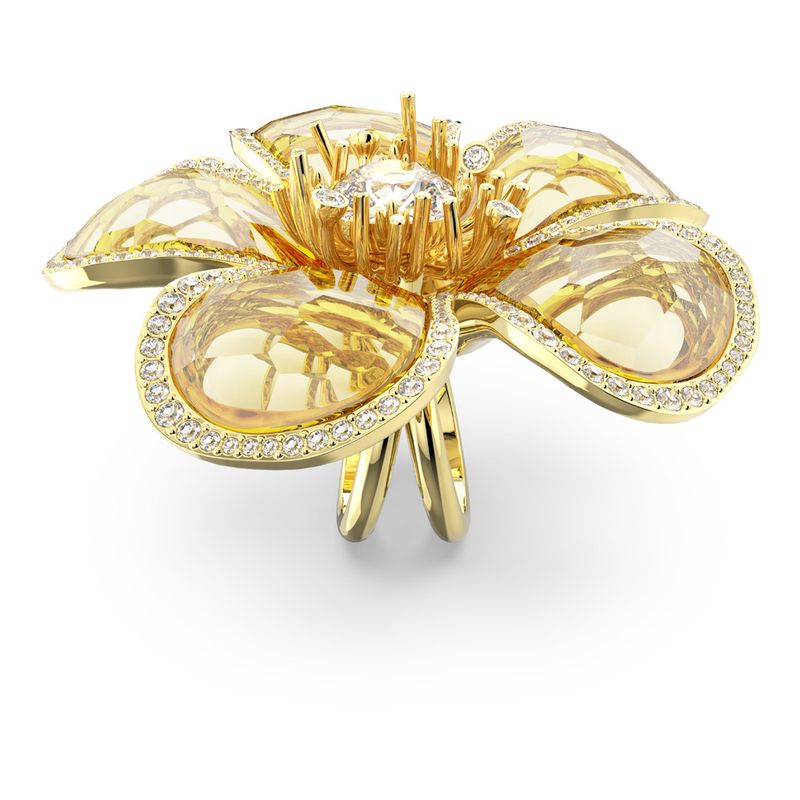 Anillo-de-coctel-Florere-Flor-Amarillo-Baño-tono-oro