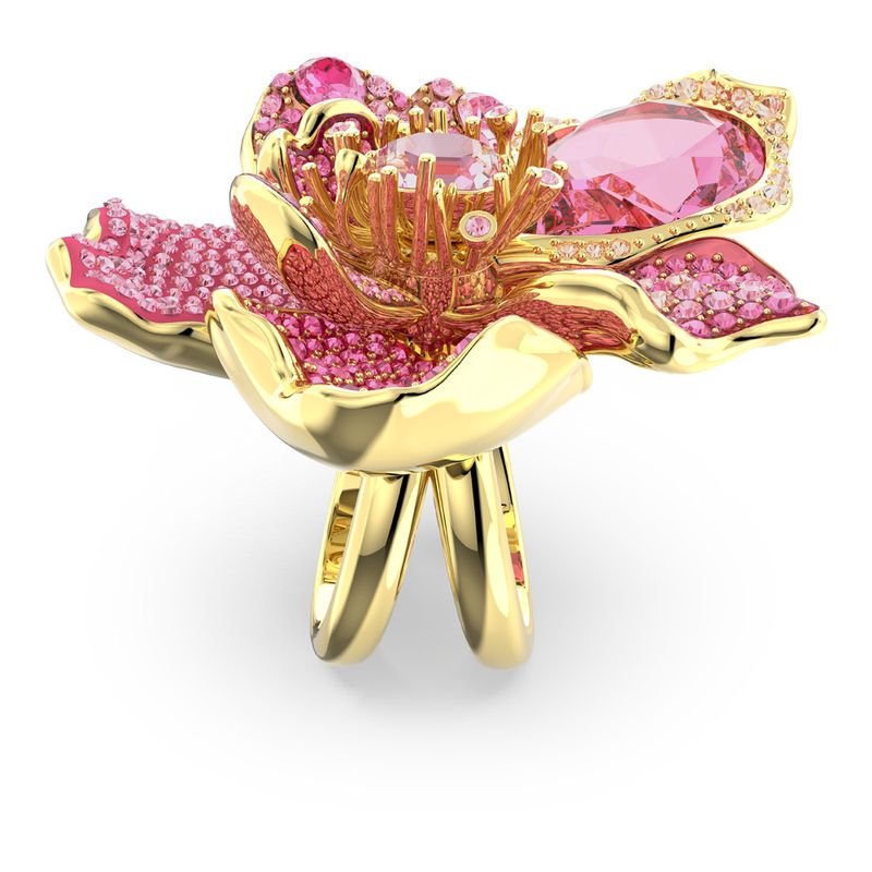Anillo-de-coctel-Florere-Pave-Flor-Rosa-Baño-tono-oro