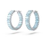 Pendientes-de-aro-Matrix-Talla-baguette-Azules-Baño-de-rodio