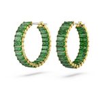 Pendientes-de-aro-Matrix-Talla-baguette-Verdes-Baño-tono-oro