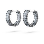 Pendientes-de-aro-Matrix-Talla-baguette-Grises--Baño-de-rutenio