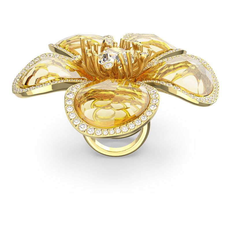 Anillo-de-coctel-Florere-Flor-Amarillo-Baño-tono-oro