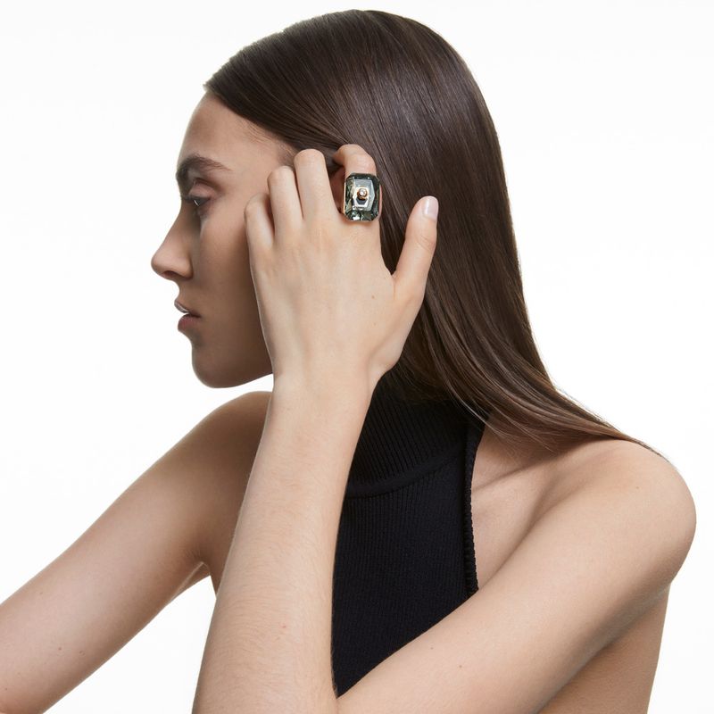 Anillo-de-coctel-Numina-Talla-octogonal-Gris-Baño-tono-oro