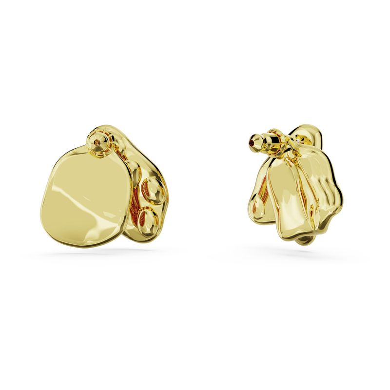 Pendientes-de-boton-Florere-Diseño-asimetrico-Flor-Rosas-Baño-tono-oro
