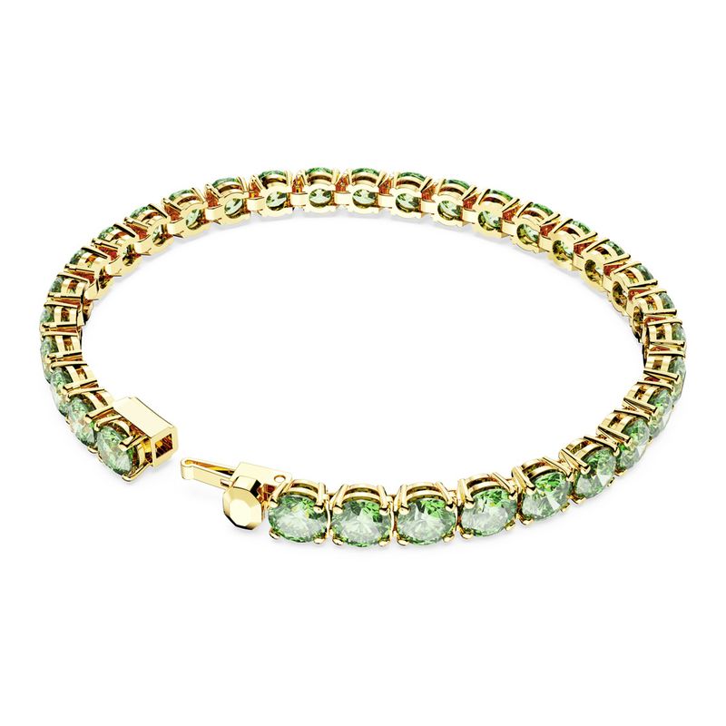 Pulsera-Matrix-Tennis-Talla-redonda-Mediana-Verde-Baño-tono-oro