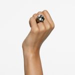 Anillo-de-coctel-Numina-Talla-octogonal-Gris-Baño-tono-oro
