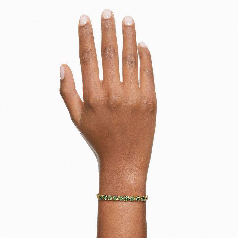 Pulsera-Matrix-Tennis-Talla-redonda-Mediana-Verde-Baño-tono-oro